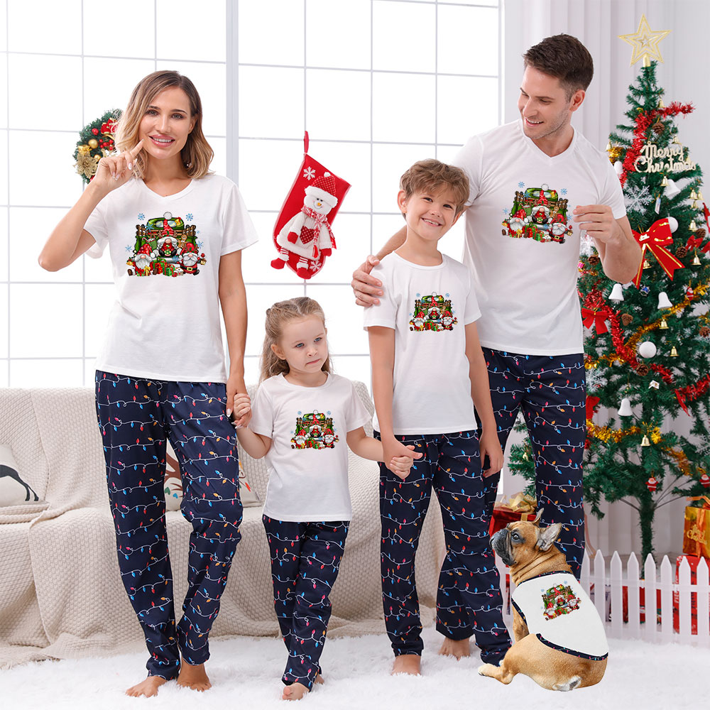 Festive Gnome Short Sleeve Matching Christmas Jammies