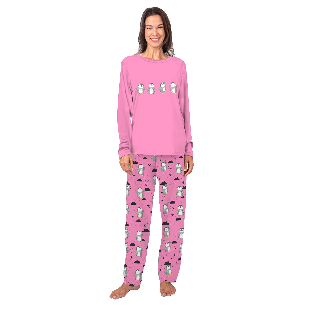 Matching Family Pink Penguin Pajamas Top And Bottoms Matching Family Pink Penguin Pajamas Top And Bottoms
