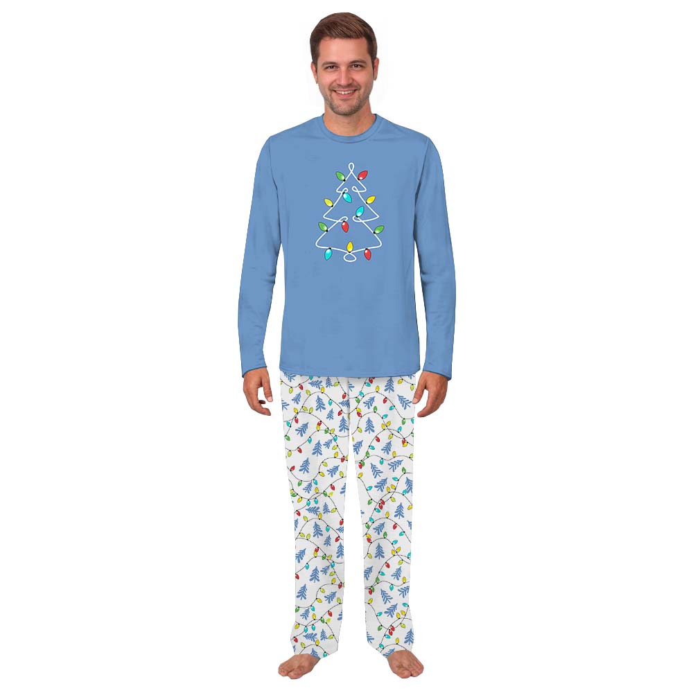 Xmas Light Blue And White Matching Christmas Pajamas Xmas Light Blue And White Matching Christmas Pajamas
