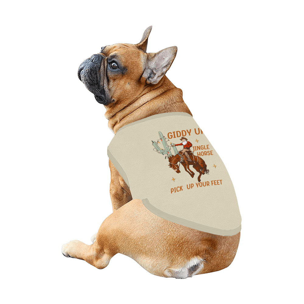 Festive Cowboy Santa Pajamas For Christmas Beige