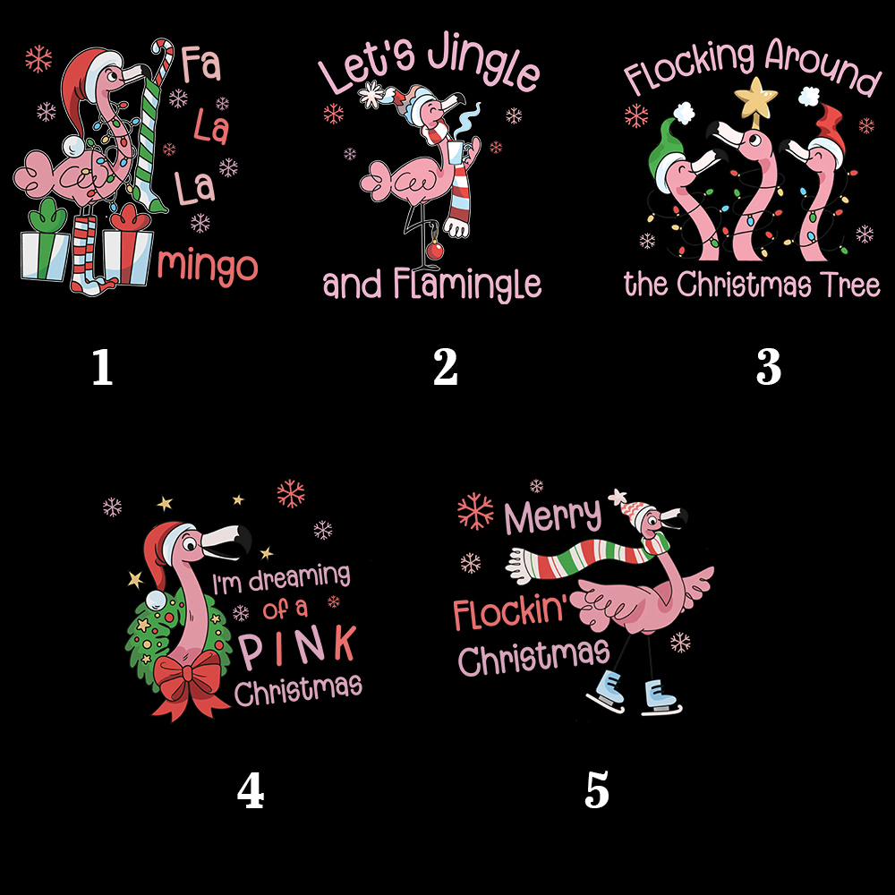 Personalized Flamingo Plaid Family Christmas Pajamas