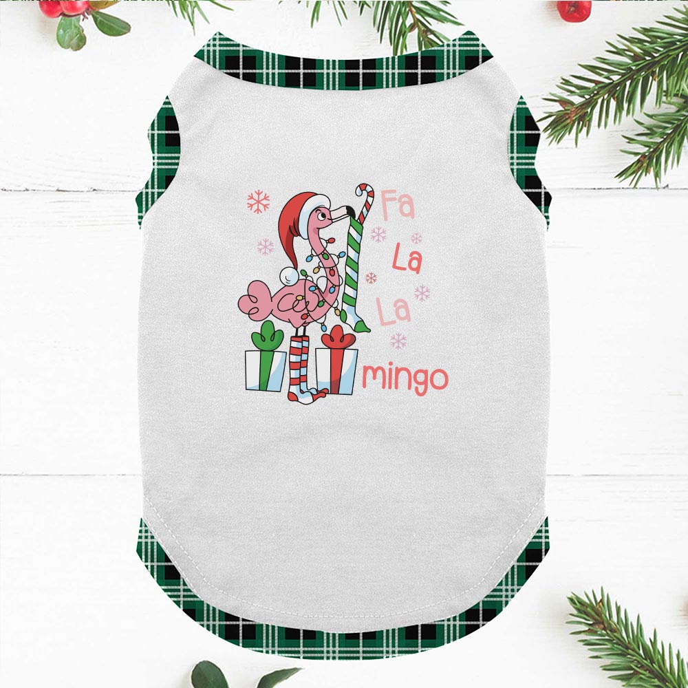 Personalized Flamingo Plaid Family Christmas Pajamas