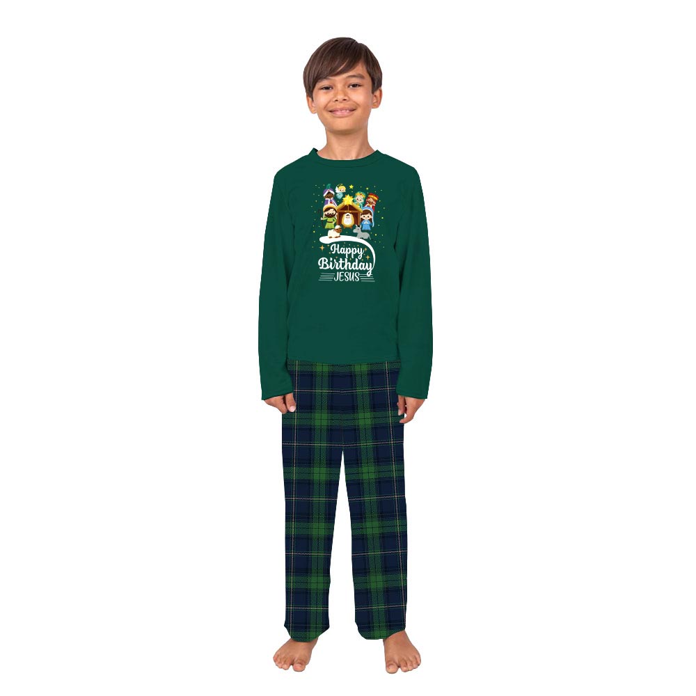 Happy Birthday Jesus Print Christmas Pajamas