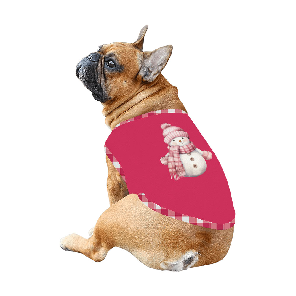 Cute Snowman Pink Plaid Christmas PJs With Plus Size Cute Snowman Pink Plaid Christmas PJs With Plus Size
