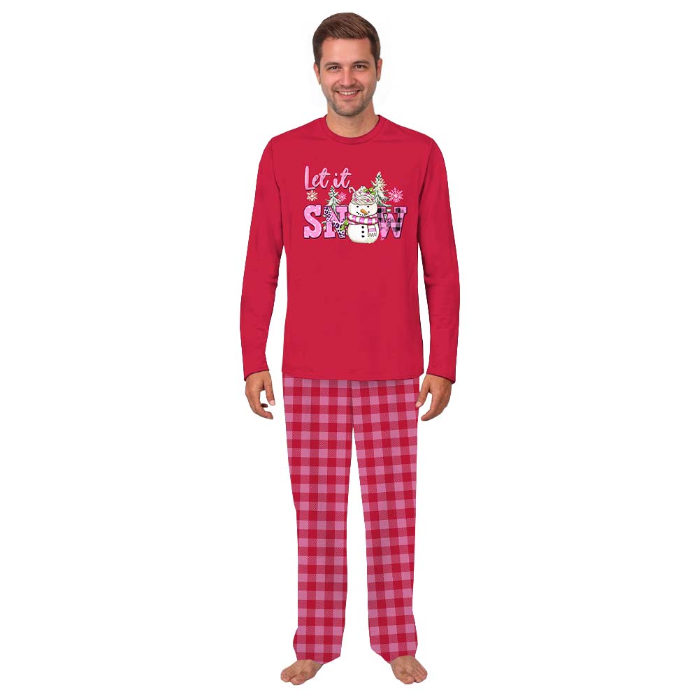 Snowman Pink And Red Christmas Pajamas Buffalo Plaid Snowman Pink And Red Christmas Pajamas Buffalo Plaid