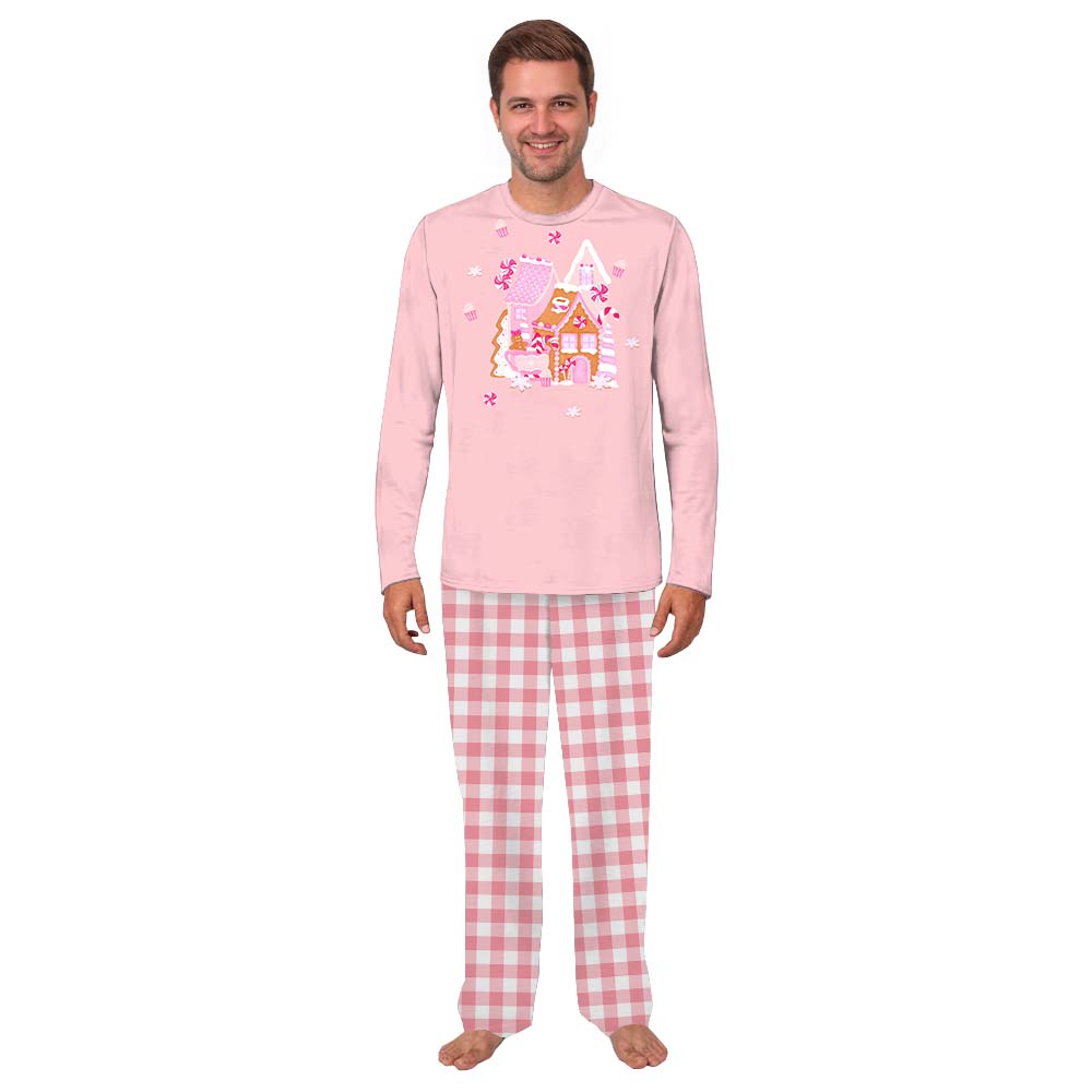 Sweet Pink Gingerbread House Christmas Pajamas Family Buffalo Plaid Sweet Pink Gingerbread House Christmas Pajamas Family Buffalo Plaid