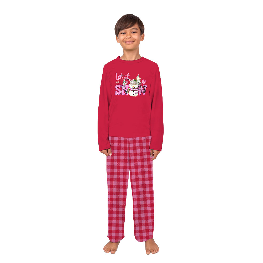 Snowman Pink And Red Christmas Pajamas Buffalo Plaid Snowman Pink And Red Christmas Pajamas Buffalo Plaid