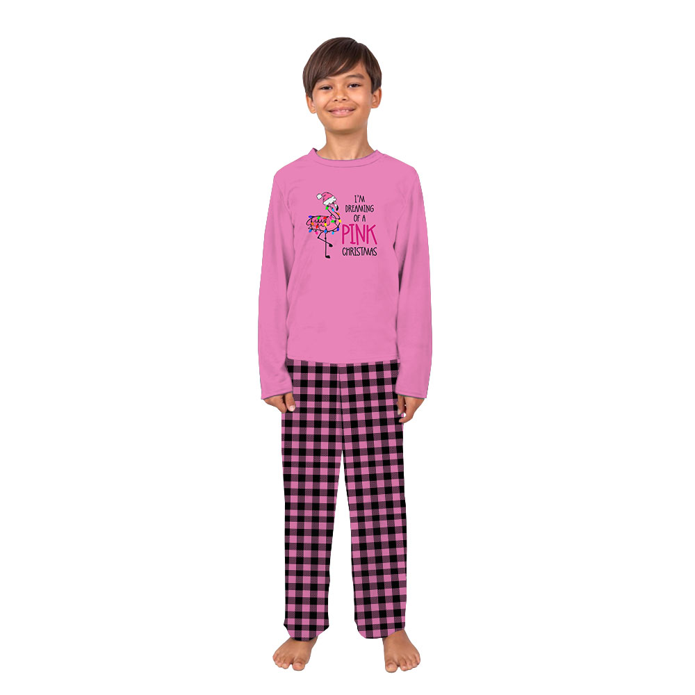 Unique Flamingo Pink And Black Christmas Pajamas Plaid