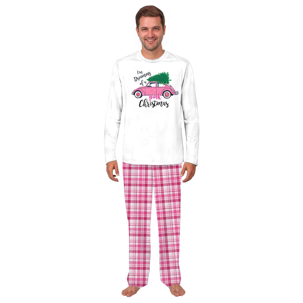 White And Pink Plaid Christmas Pajama Sets For Family White And Pink Plaid Christmas Pajama Sets For Family