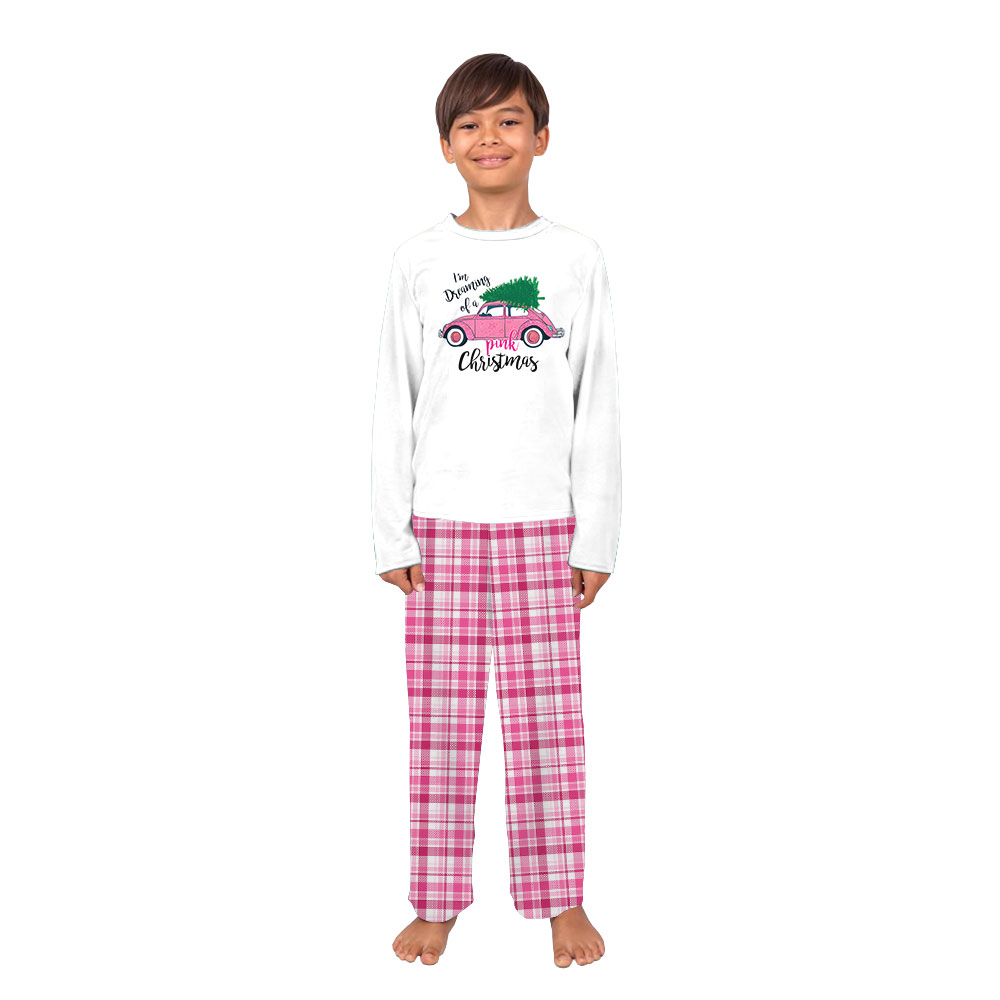 White And Pink Plaid Christmas Pajama Sets For Family White And Pink Plaid Christmas Pajama Sets For Family