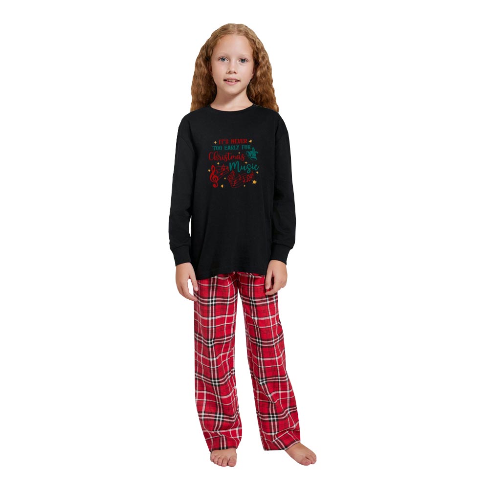 Never Too Early For Christmas Music Family Cotton Matching Pajamas