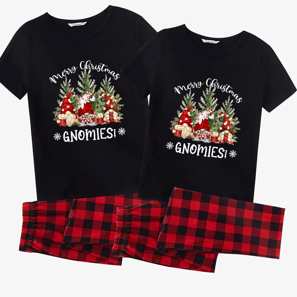 Gnome Merry Christmas Holiday Pjs For The Whole Family Short Sleeves