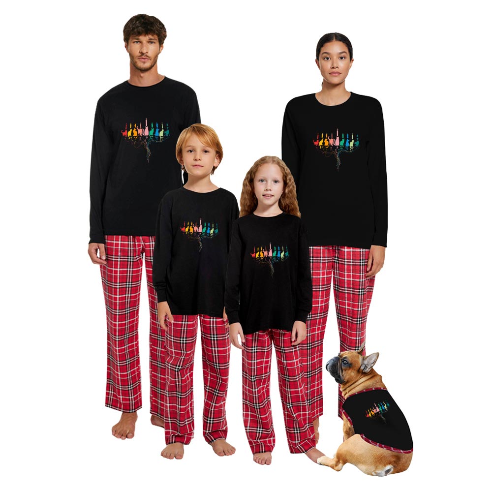 Funny Hanukkah Cat Matching Pajamas For Christmas Cotton