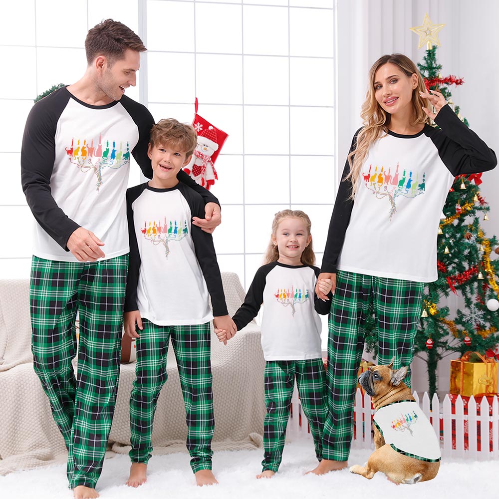 Funny Hanukkah Cat Cute Christmas Pajamas For Family And Pets