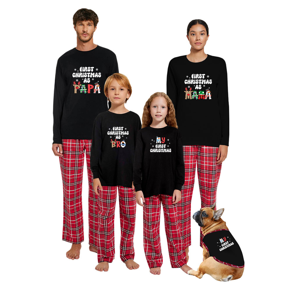 Personalized First Family With Baby Cotton Christmas Pjs Personalized First Family With Baby Cotton Christmas Pjs