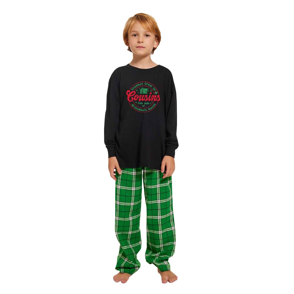 Custom Craziest Cousin Crew Cotton Matching Christmas PJs