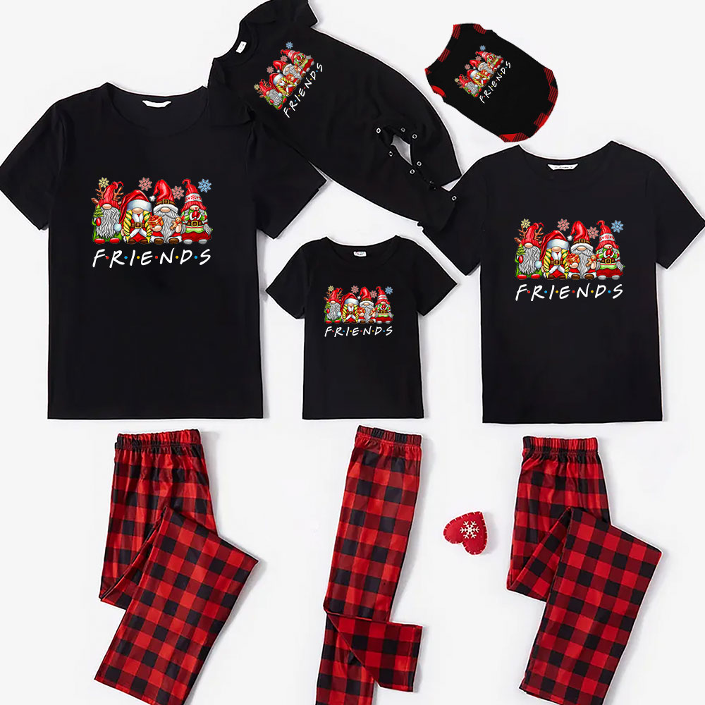 Festive Gnome Short Sleeve Christmas Pajamas For Men Women Festive Gnome Short Sleeve Christmas Pajamas For Men Women