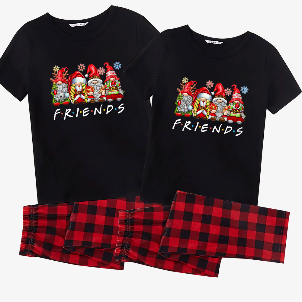 Festive Gnome Short Sleeve Christmas Pajamas For Men Women Festive Gnome Short Sleeve Christmas Pajamas For Men Women