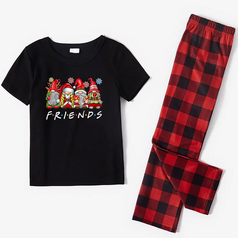 Festive Gnome Short Sleeve Christmas Pajamas For Men Women Festive Gnome Short Sleeve Christmas Pajamas For Men Women