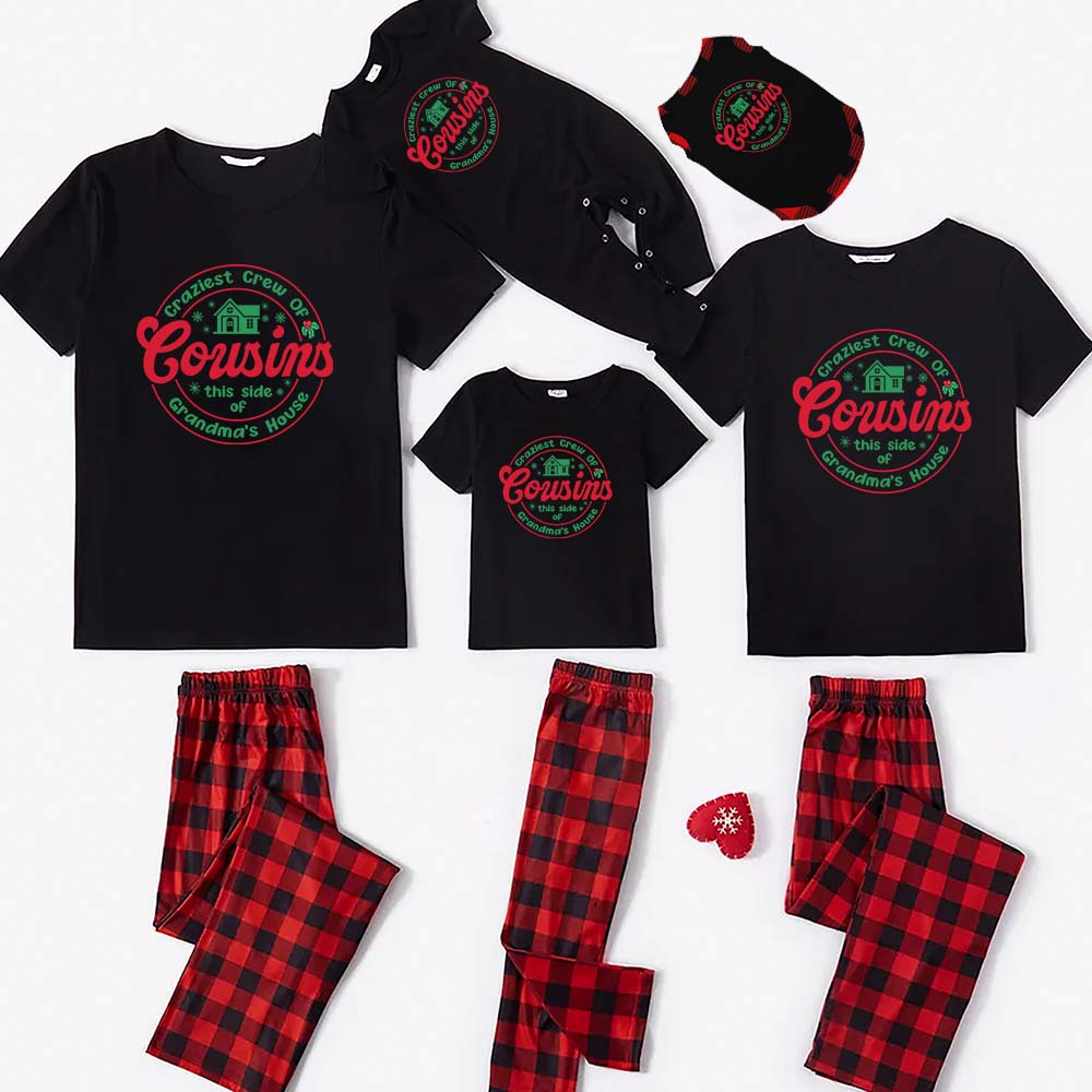 Craziest Cousin Crew Matching Holiday Pajamas Short Sleeve Craziest Cousin Crew Matching Holiday Pajamas Short Sleeve