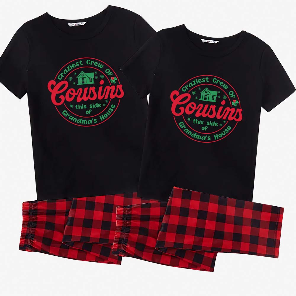 Craziest Cousin Crew Matching Holiday Pajamas Short Sleeve Craziest Cousin Crew Matching Holiday Pajamas Short Sleeve