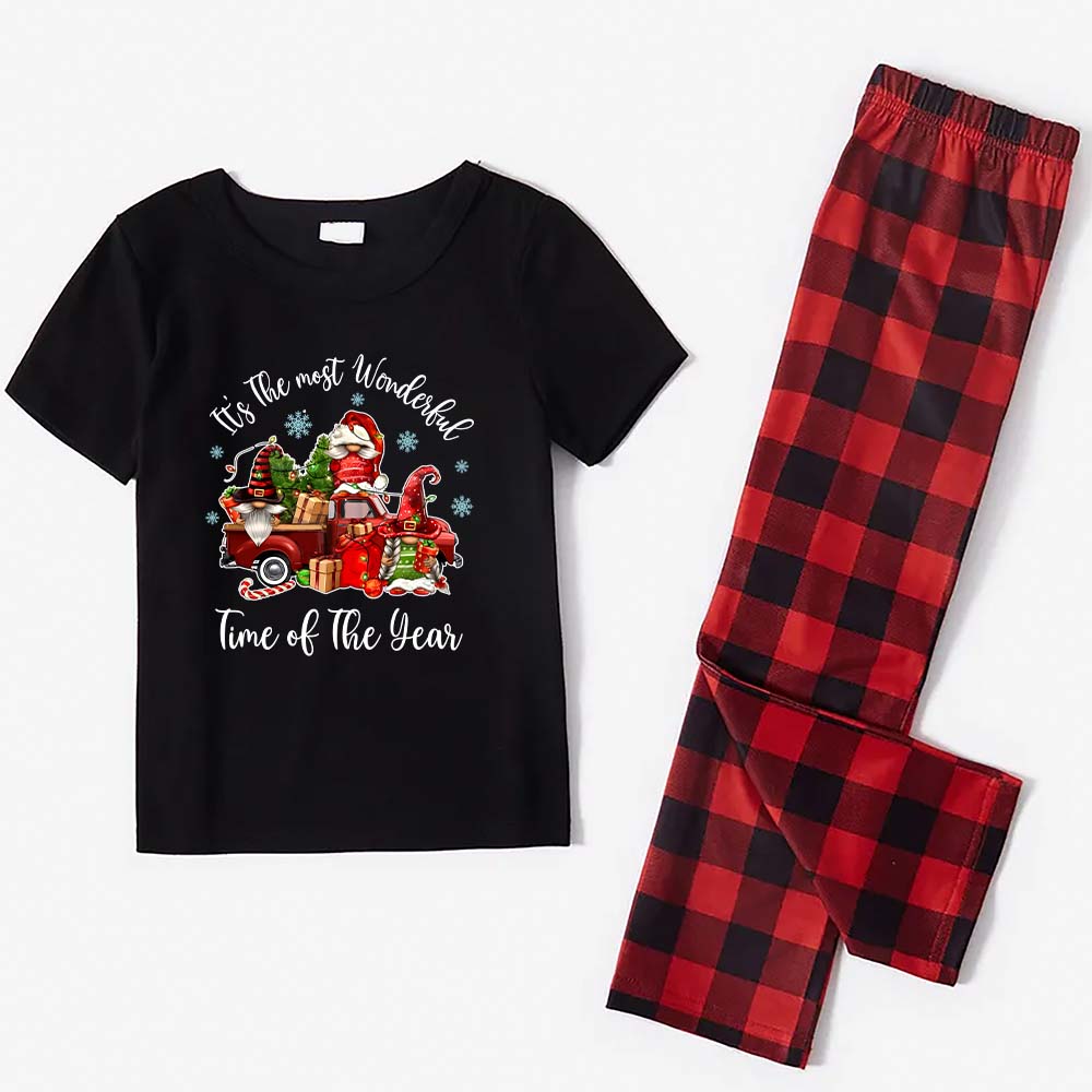 Wonderful Time Gnome Matching Christmas Outfits Short Sleeve