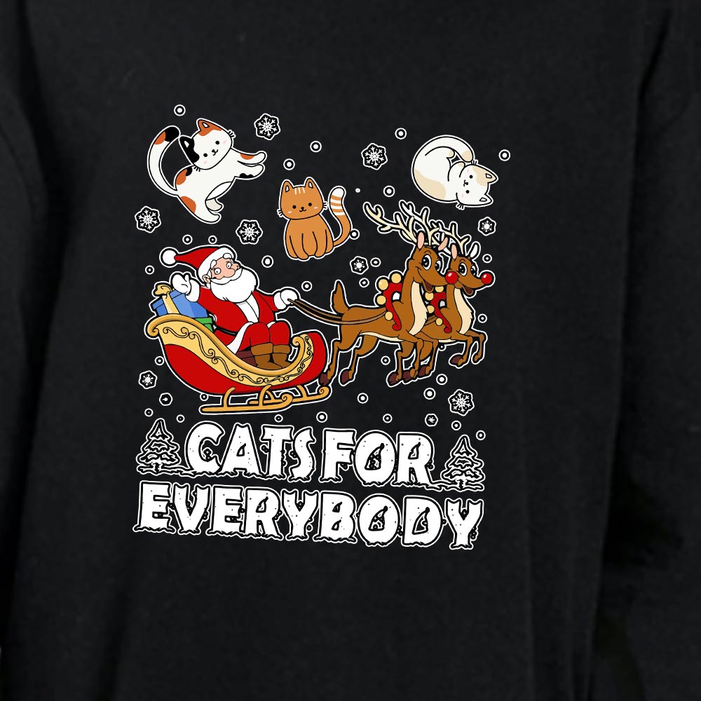 Funny Cats For Everybody Christmas Family Pajamas Matching Cotton