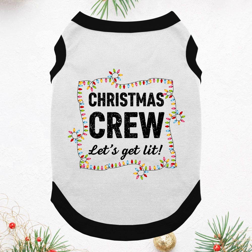 Christmas Crew Let Get Lit Family Matching Pajamas With Dog Christmas Crew Let Get Lit Family Matching Pajamas With Dog