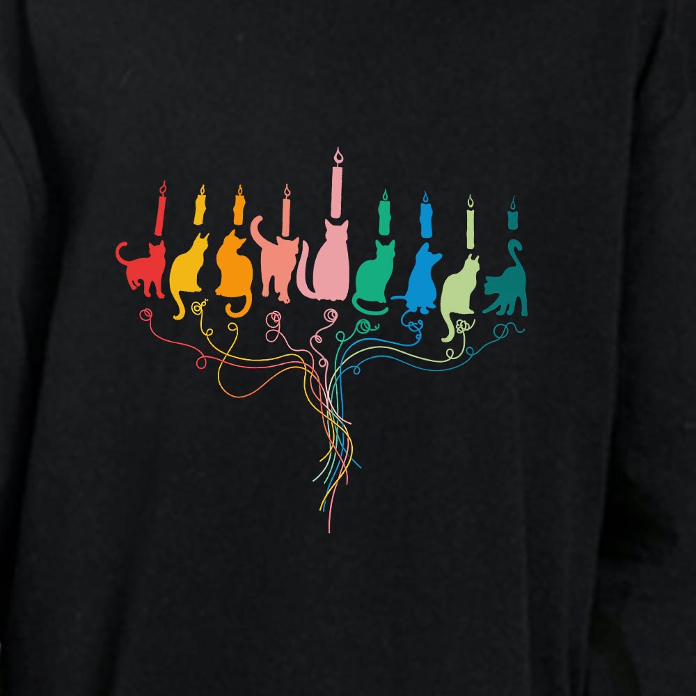 Funny Hanukkah Cat Matching Pajamas For Christmas Cotton