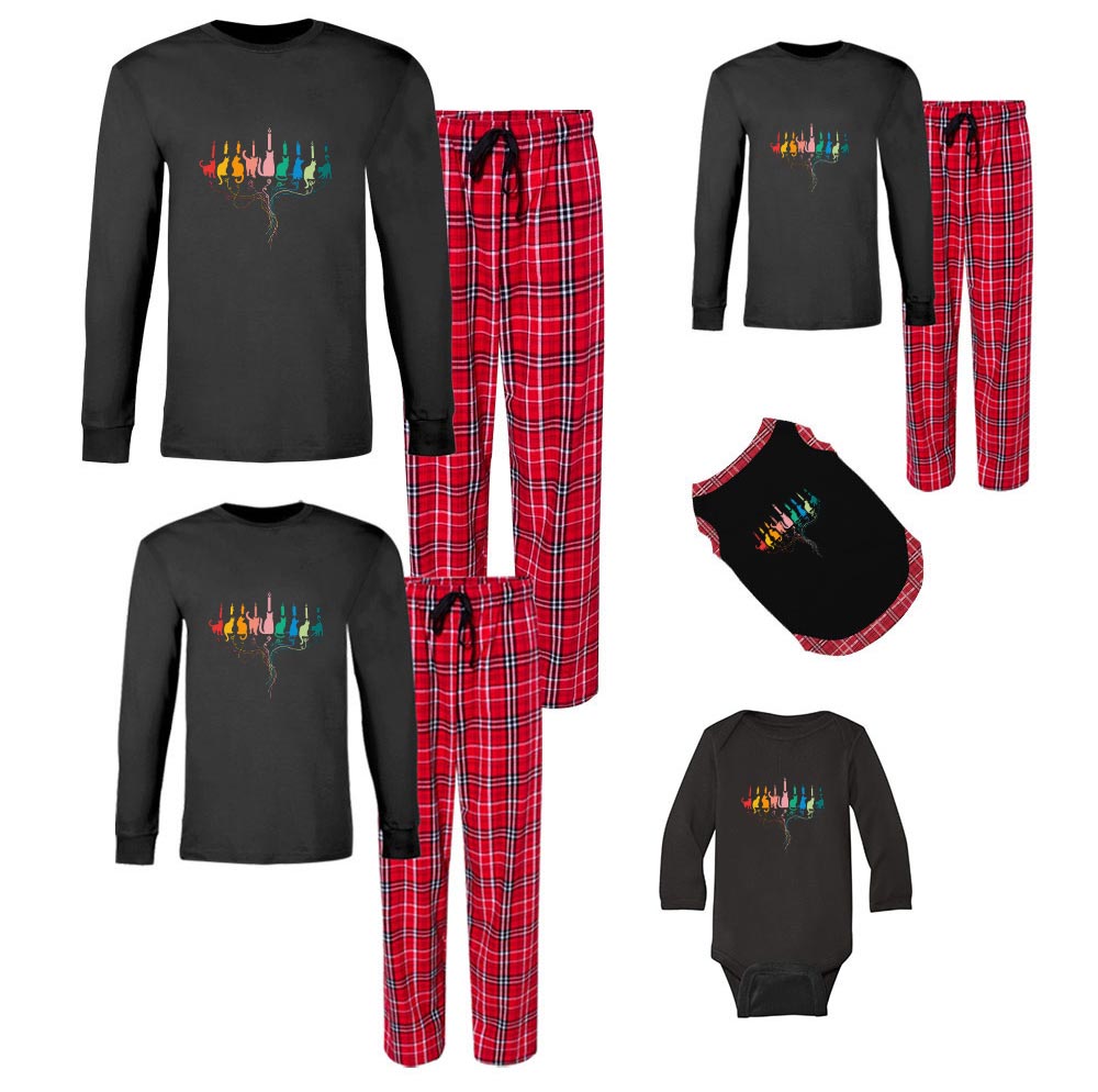 Funny Hanukkah Cat Matching Pajamas For Christmas Cotton
