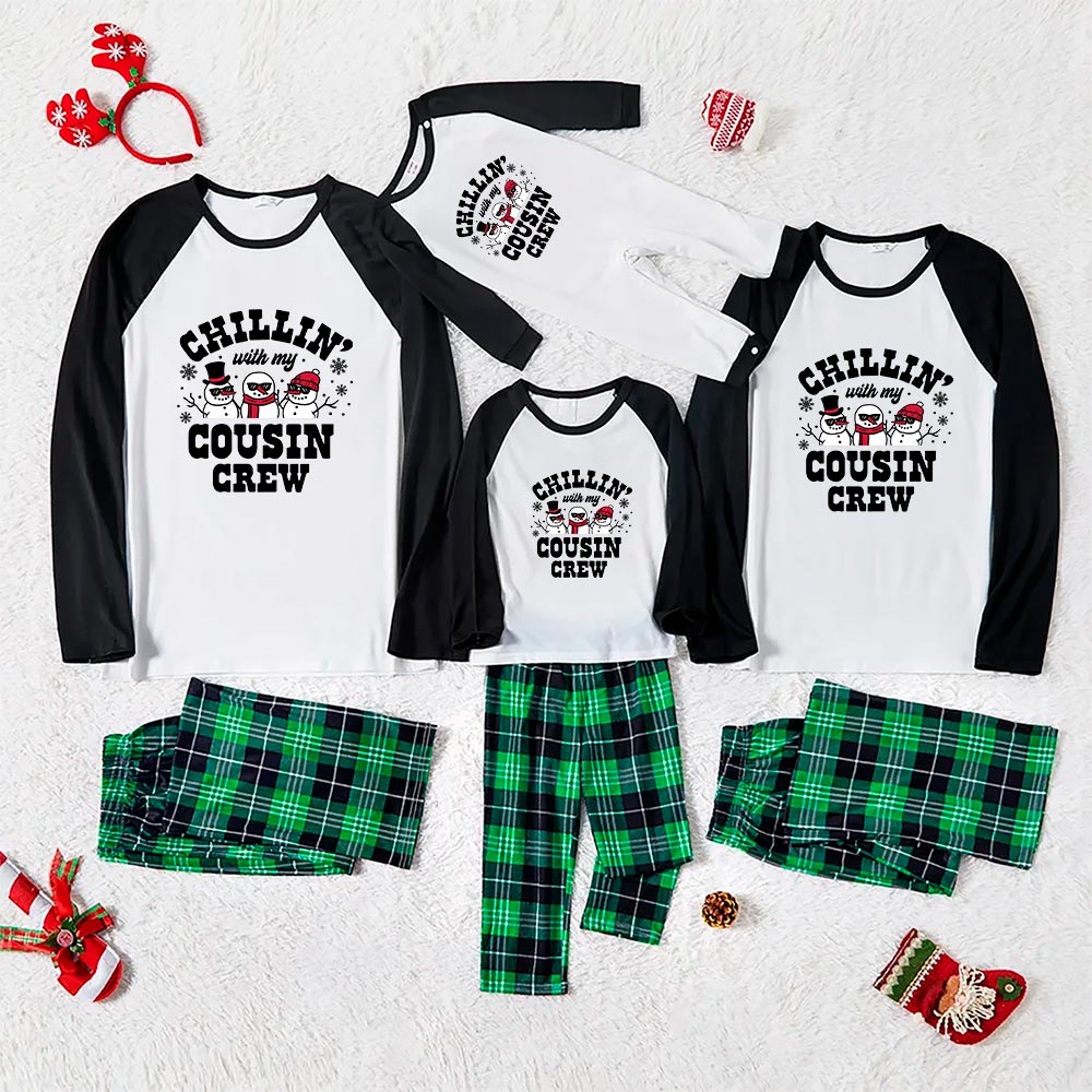 Snowman Family Christmas PJs Sayings Chillin With My Cousin Crew Snowman Family Christmas PJs Sayings Chillin With My Cousin Crew