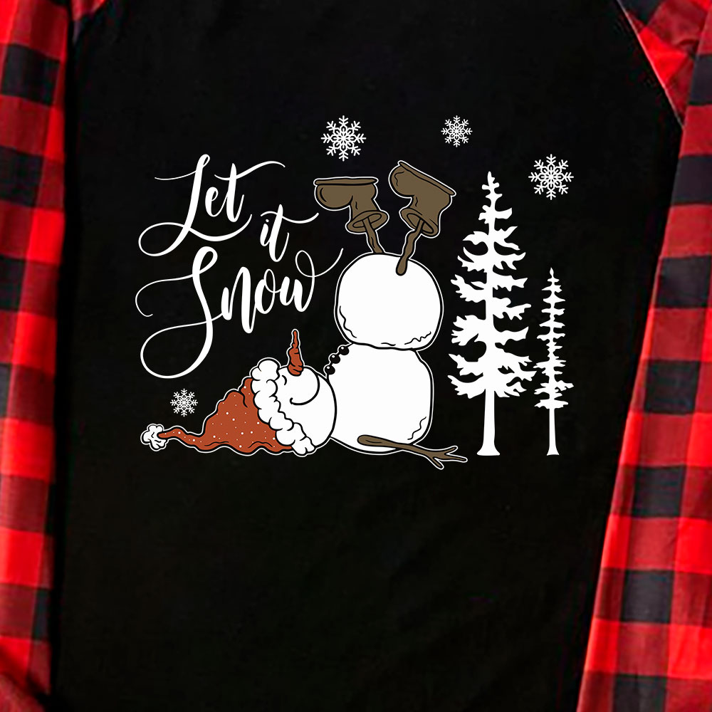 Funny Let It Snow Snowman Xmas Pajama Sets With Plus Size Funny Let It Snow Snowman Xmas Pajama Sets With Plus Size