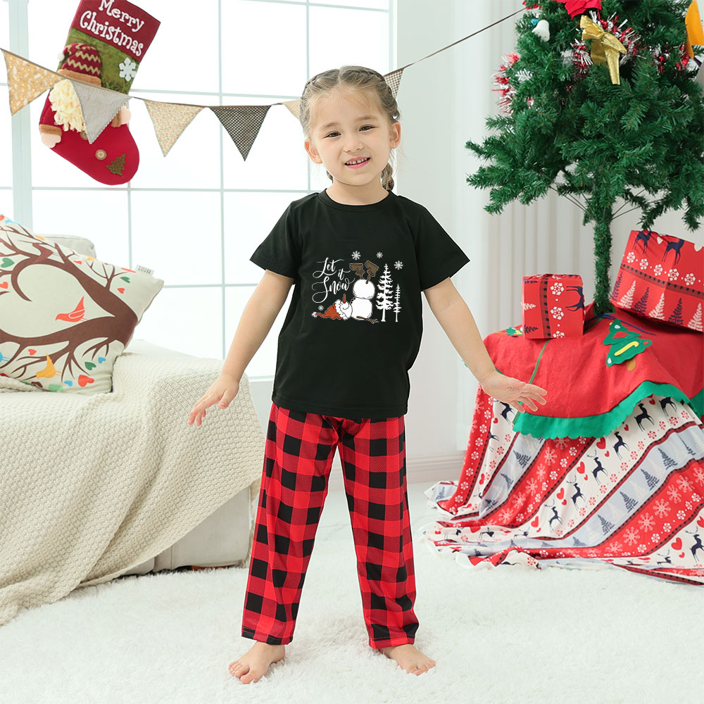 Matching Christmas Pajamas Short Sleeve Fun Snowman Let It Snow Matching Christmas Pajamas Short Sleeve Fun Snowman Let It Snow