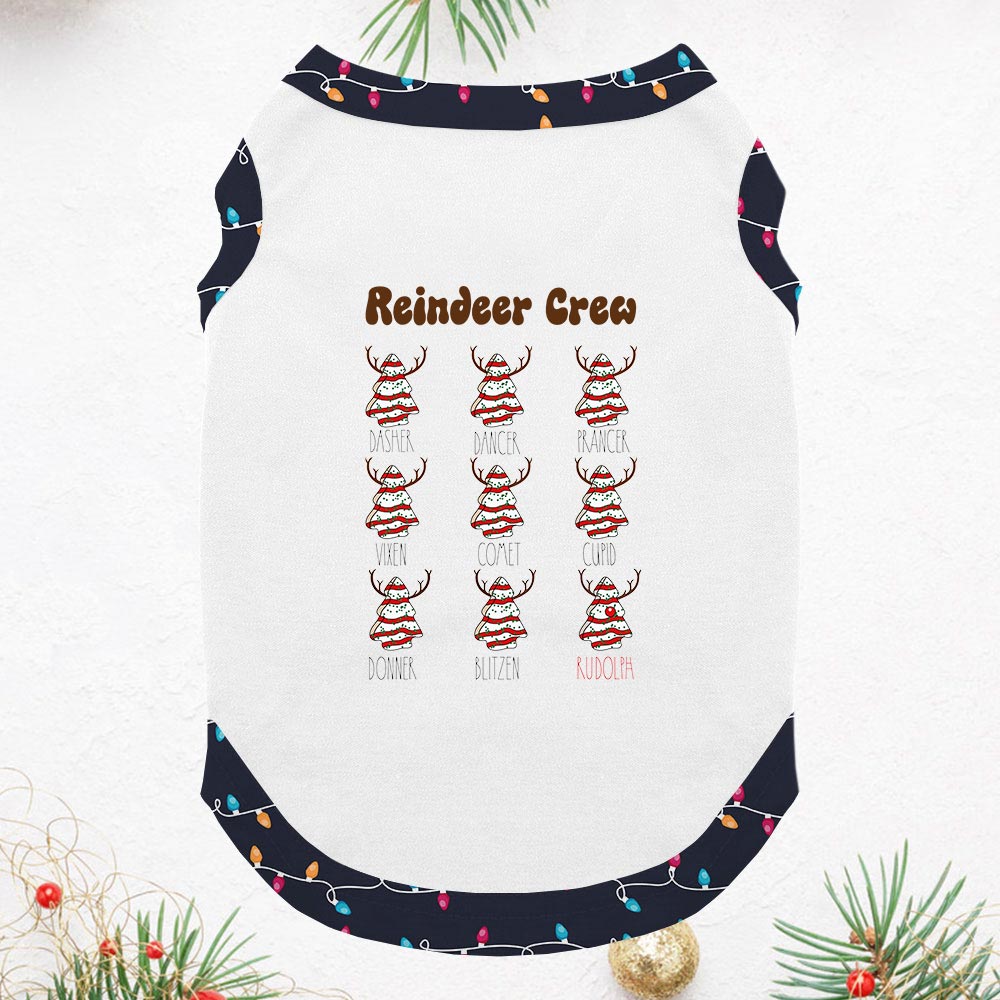 Christmas Cake Reindeer Short Sleeves Matching Holiday Pajamas