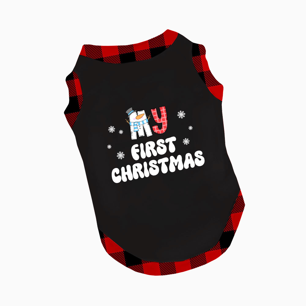 Customized Name First Christmas Xmas Pjs Short Sleeves Plaid Customized Name First Christmas Xmas Pjs Short Sleeves Plaid