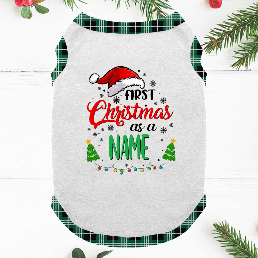 Personalized Name First Family With Newborn Christmas Pajamas