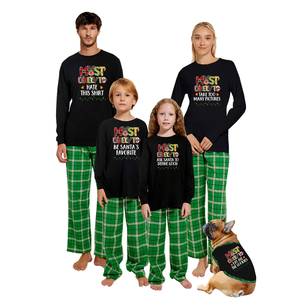 Cotton Family Matching Xmas Pjs With 25 Funny Most Likely To Sayings