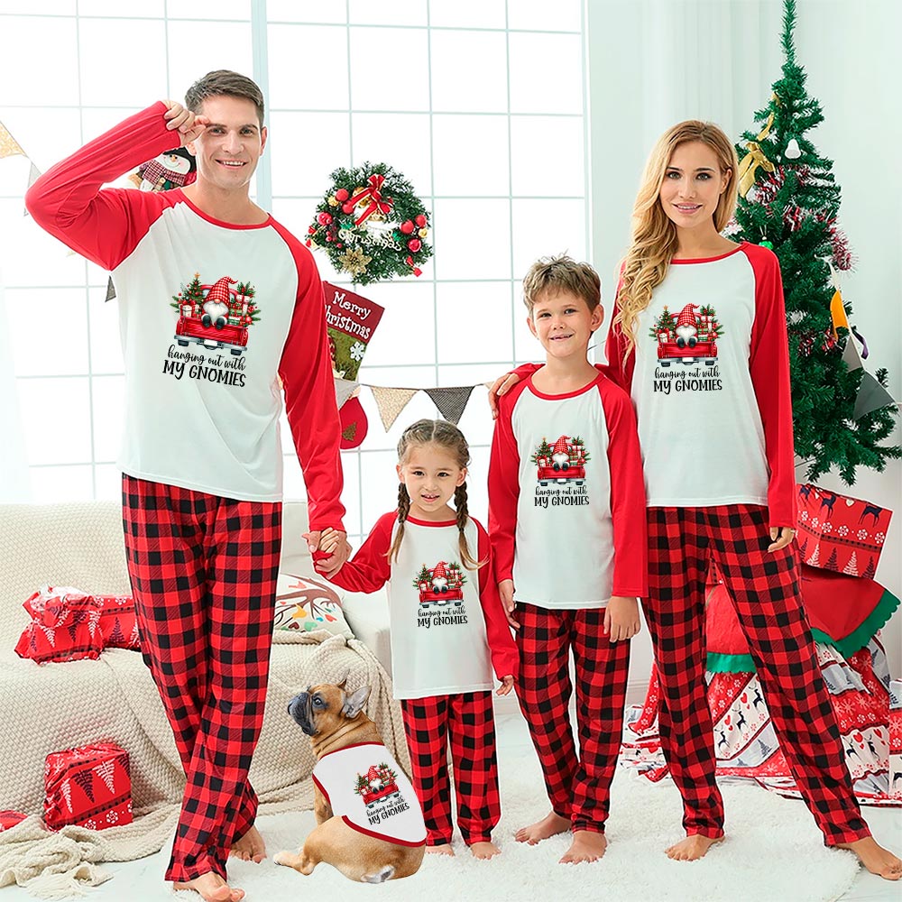 Hanging Out With My Gnomies Family Christmas Pajama Sets Hanging Out With My Gnomies Family Christmas Pajama Sets