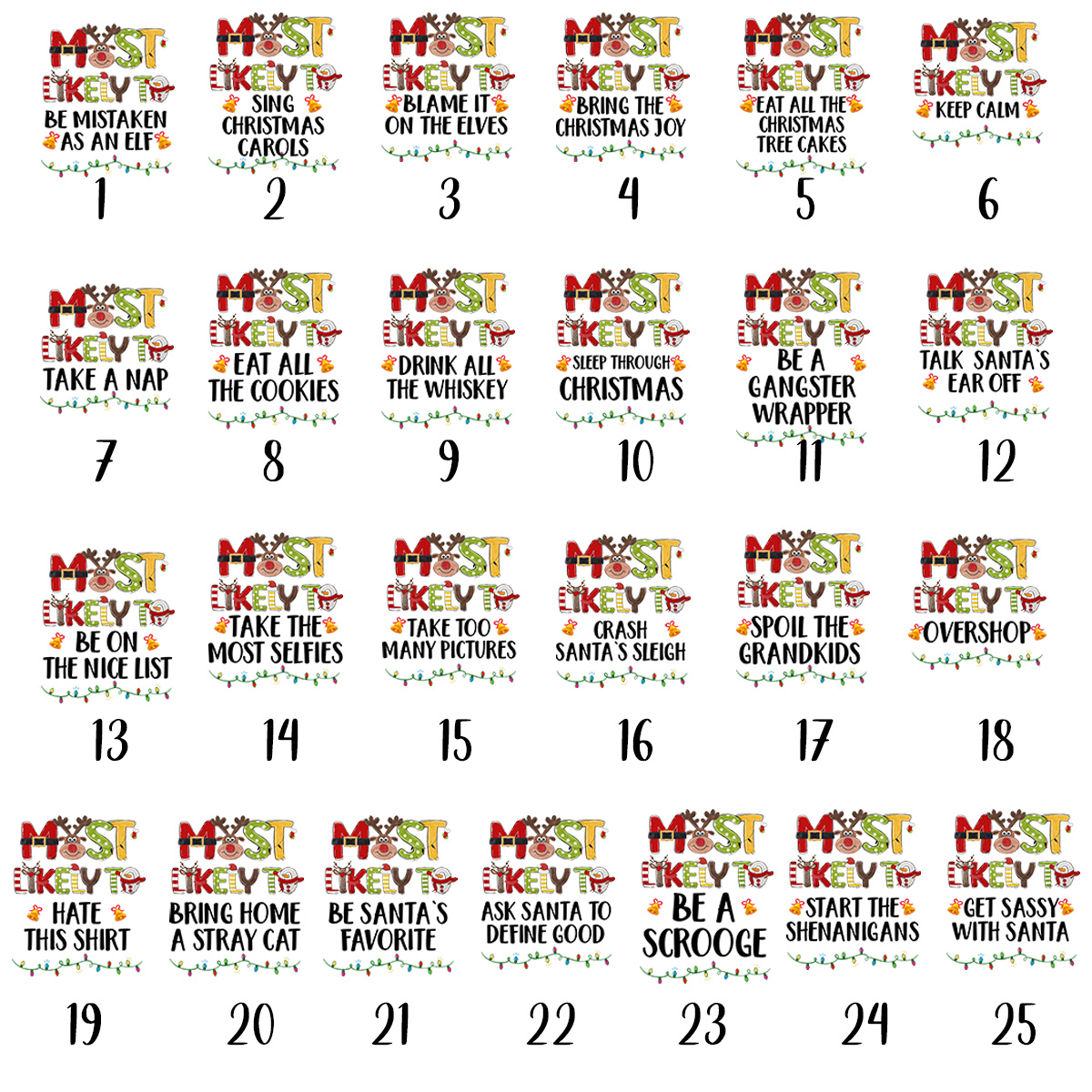 Fun Matching Short Sleeve Christmas PJs Customized Most Likely Sayings Fun Matching Short Sleeve Christmas PJs Customized Most Likely Sayings