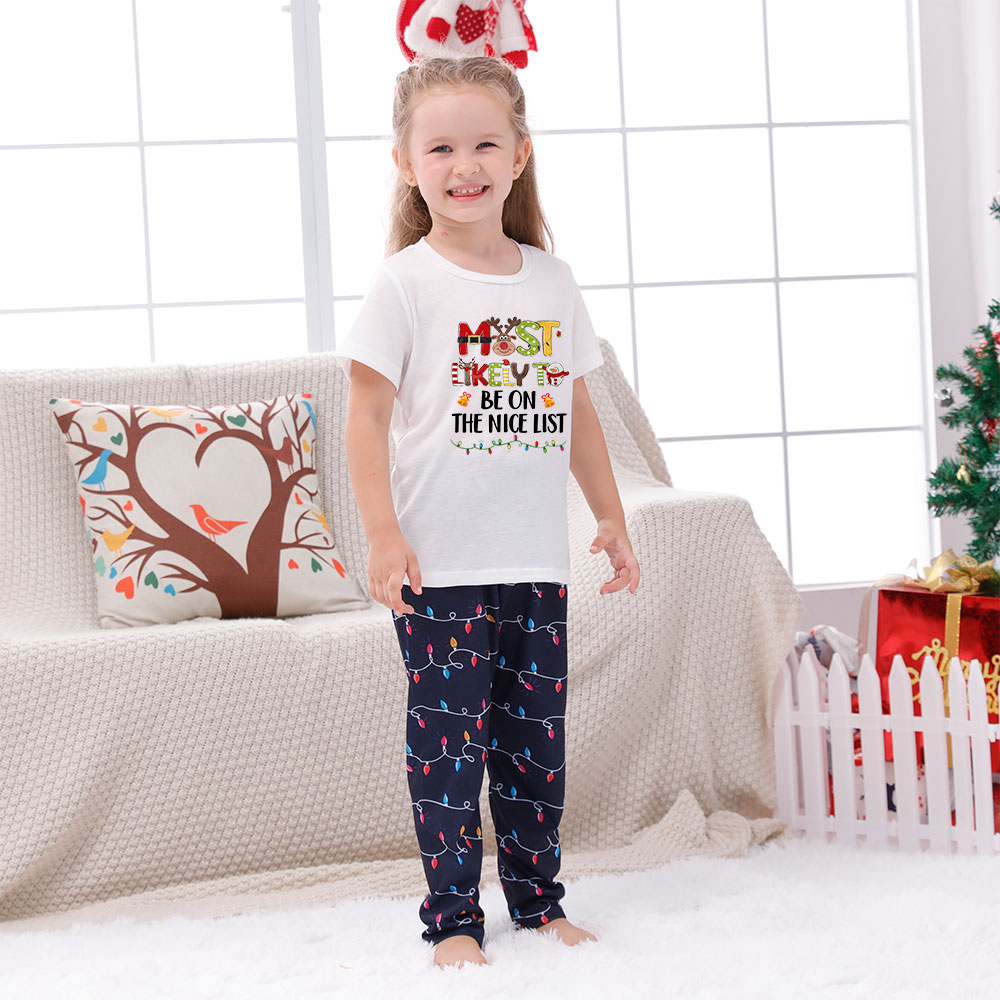 Fun Matching Short Sleeve Christmas PJs Customized Most Likely Sayings Fun Matching Short Sleeve Christmas PJs Customized Most Likely Sayings