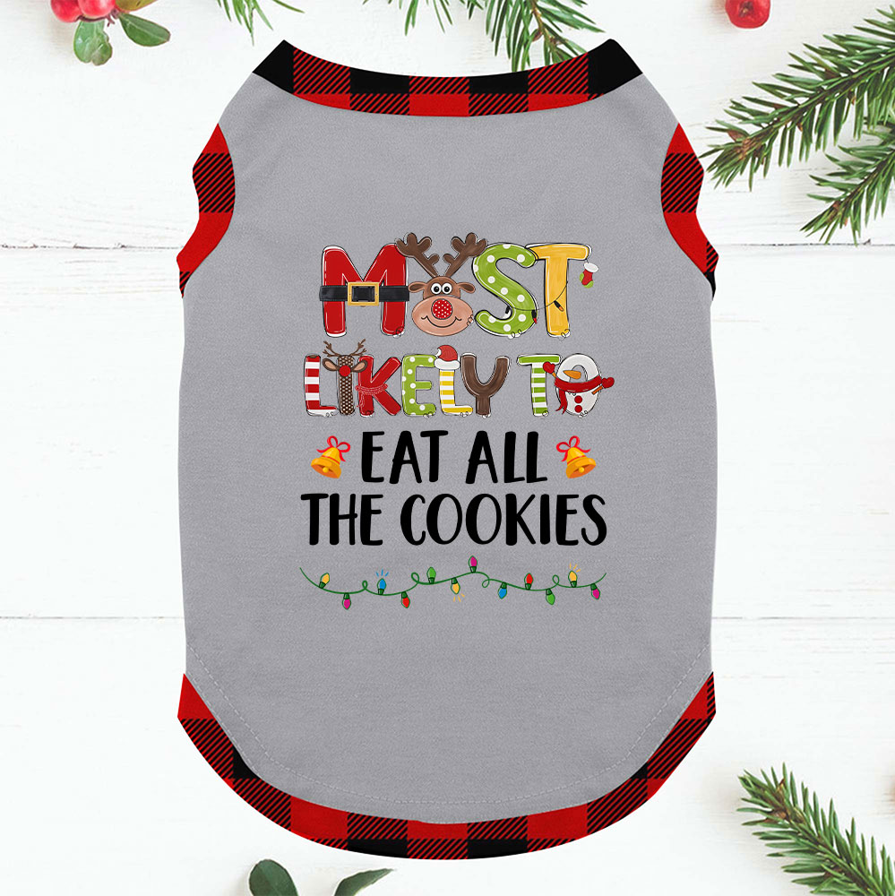Funny Most Likely Gray Red Christmas Pajamas Family Plaid Funny Most Likely Gray Red Christmas Pajamas Family Plaid