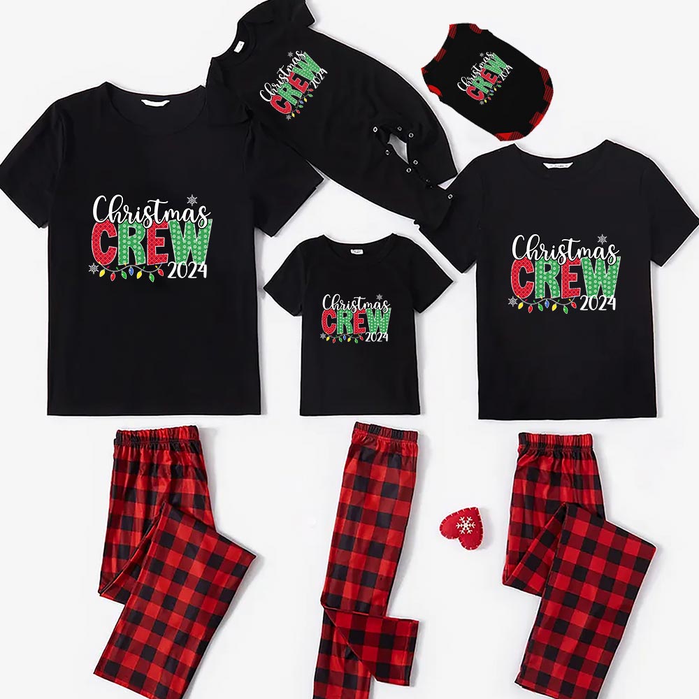 Christmas Crew 2024 Matching Family Jammies Short Sleeves