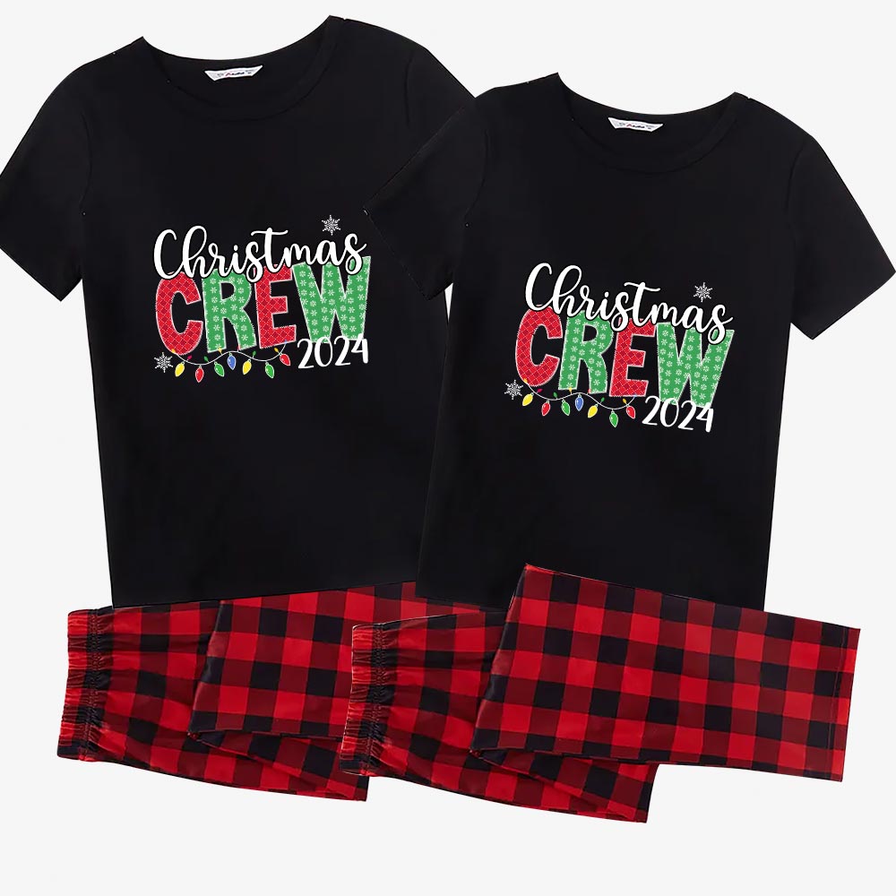 Christmas Crew 2024 Matching Family Jammies Short Sleeves