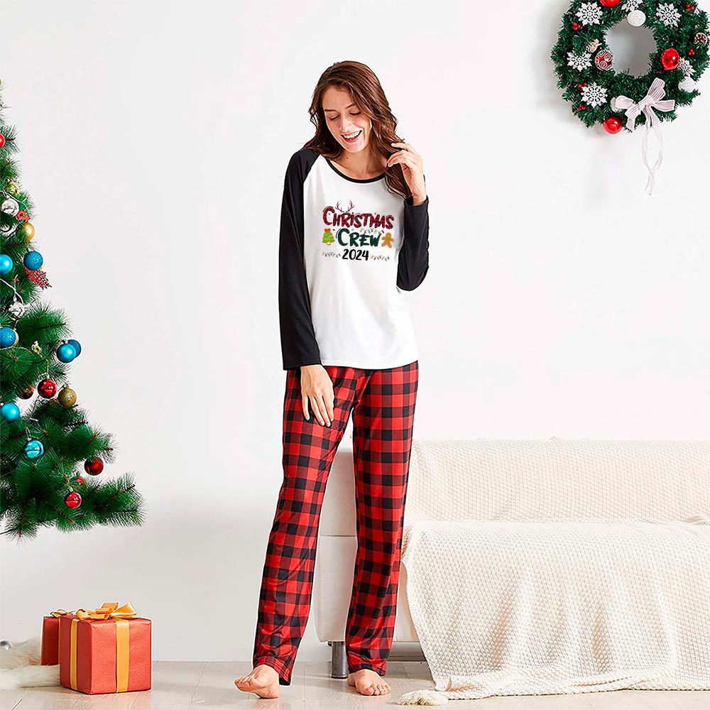 Christmas Crew 2024 Family Matching Pajamas With Dog Christmas Crew 2024 Family Matching Pajamas With Dog