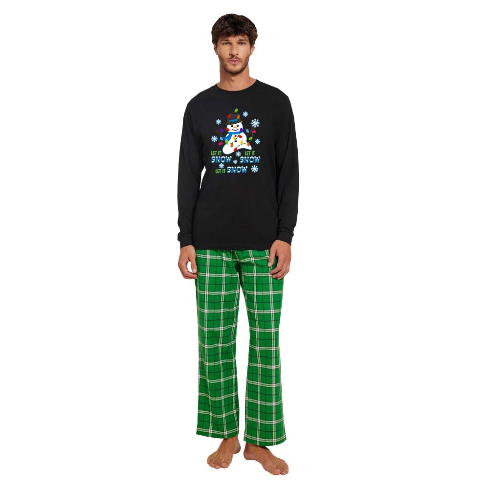 Snowman Let It Snow Family Xmas Pajamas 100% Cotton Snowman Let It Snow Family Xmas Pajamas 100% Cotton