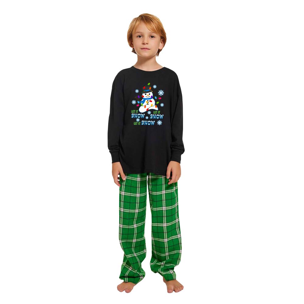 Snowman Let It Snow Family Xmas Pajamas 100% Cotton Snowman Let It Snow Family Xmas Pajamas 100% Cotton