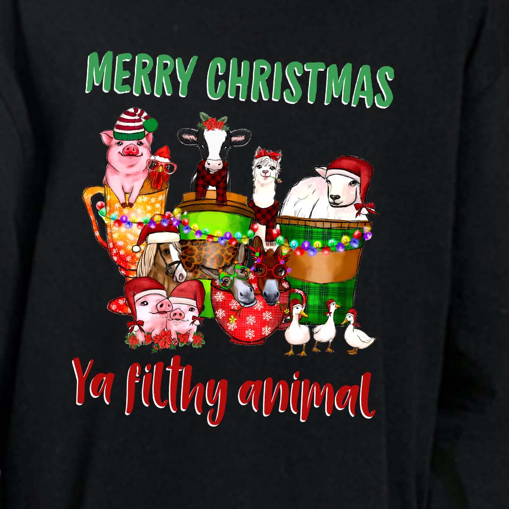 Farm Animal Cotton Flannel Christmas Pajamas Family Farm Animal Cotton Flannel Christmas Pajamas Family