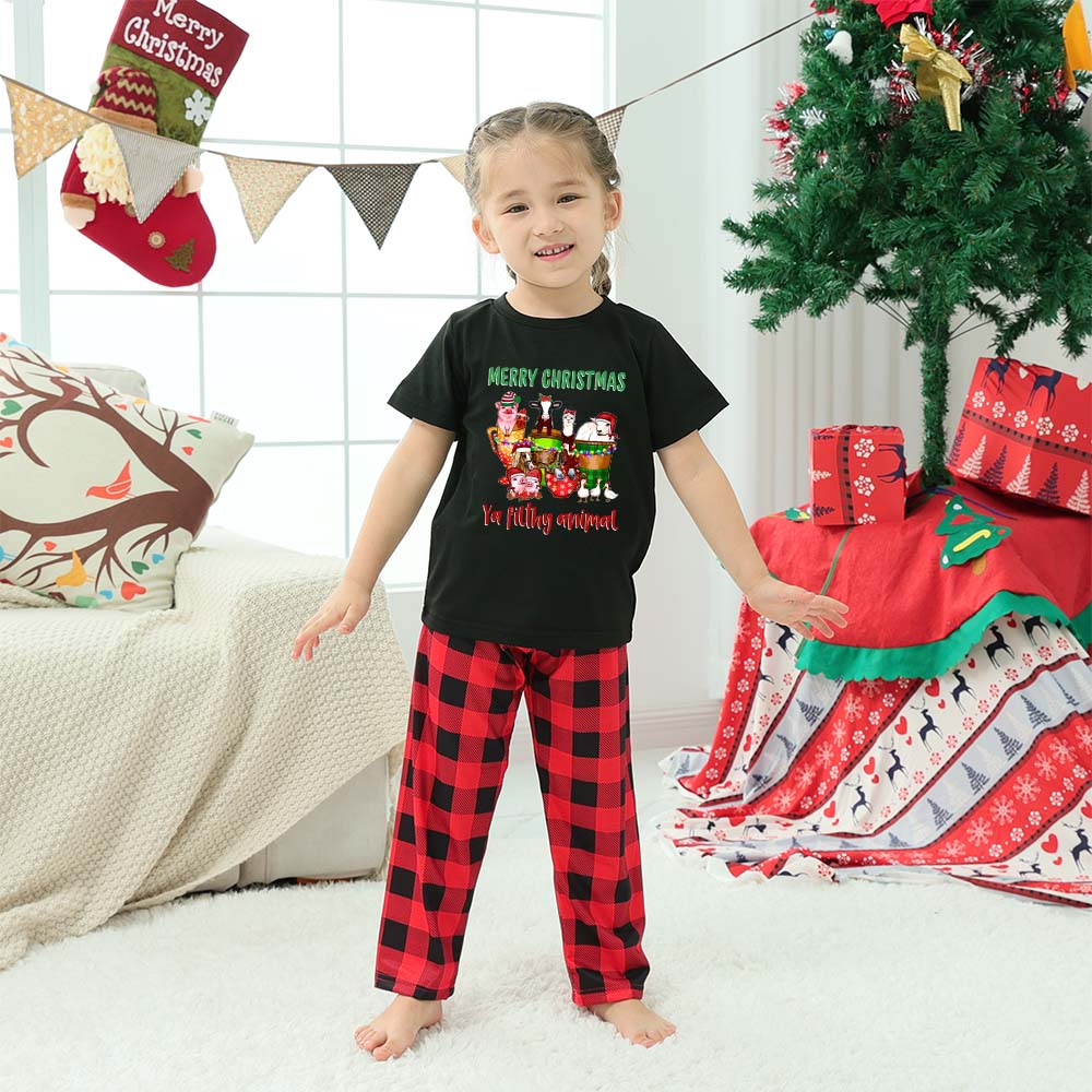 Farm Ya Filthy Animal Matching Christmas Pjs With Dog Short Sleeve