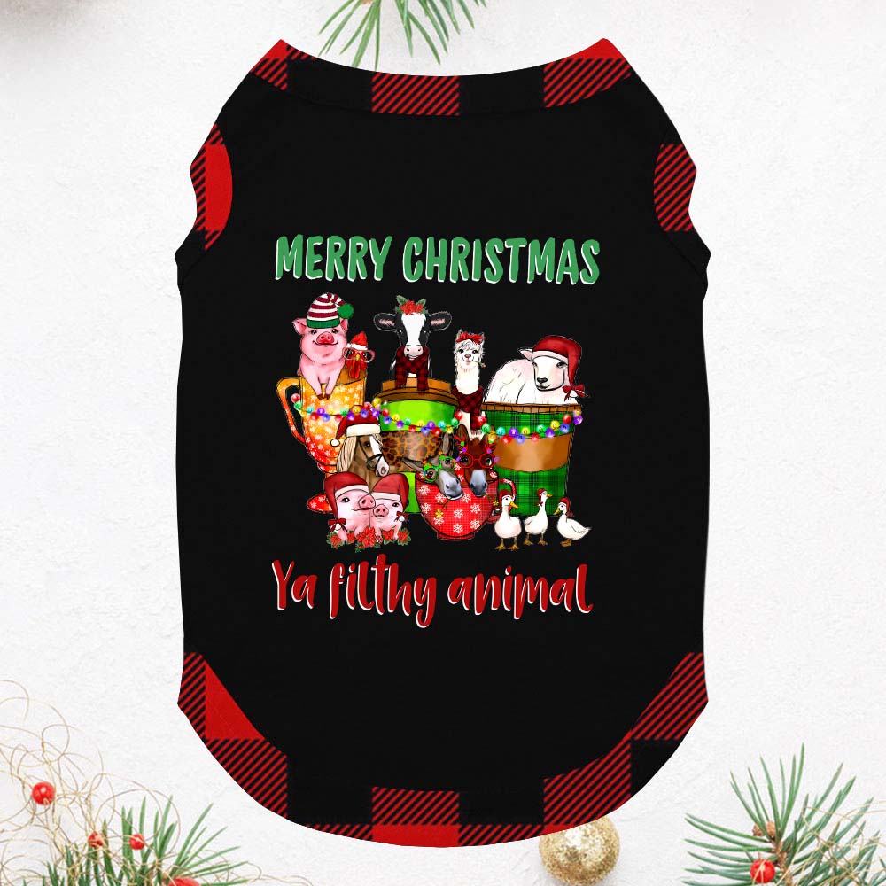 Farm Ya Filthy Animal Matching Christmas Pjs With Dog Short Sleeve