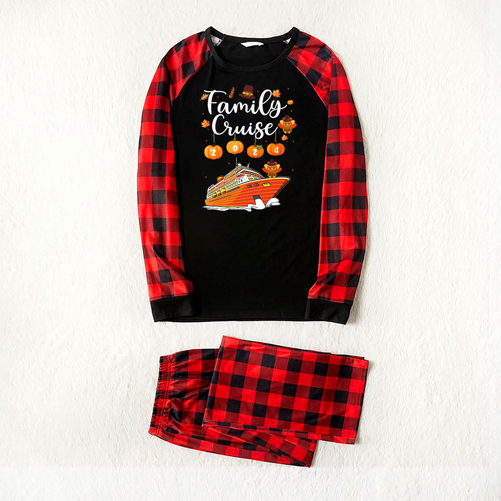 2024 Festive Family Cruise Thanksgiving Matching Pjs With Plus Size 2024 Festive Family Cruise Thanksgiving Matching Pjs With Plus Size